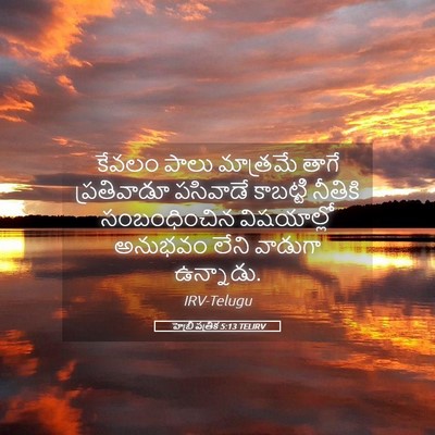 Picture 05 - హెబ్రీ పత్రిక 5:13 TELIRV - కేవలం పాలు - Bible Verse Picture