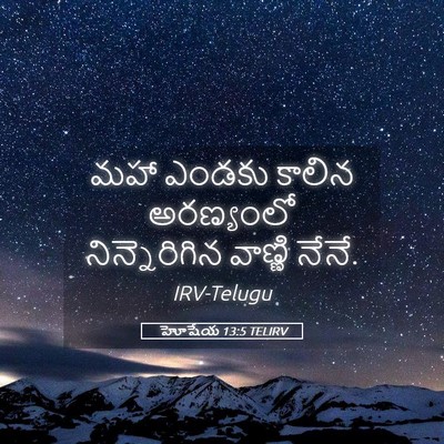 Picture 05 - హోషేయ 13:5 TELIRV - మహా ఎండకు కాలిన - Bible Verse Picture