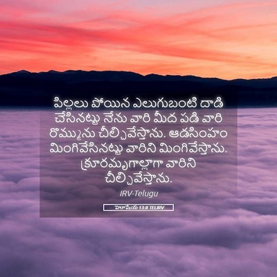 Picture 05 - హోషేయ 13:8 TELIRV - పిల్లలు పోయిన - Bible Verse Picture