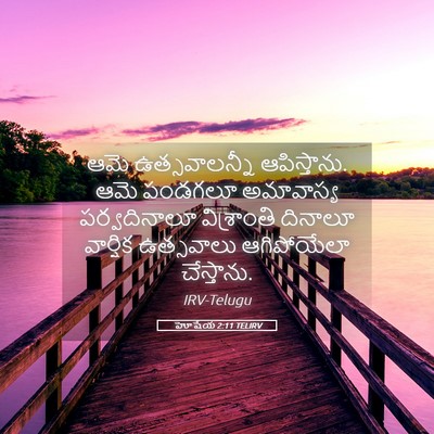 Picture 05 - హోషేయ 2:11 TELIRV - ఆమె ఉత్సవాలన్నీ - Bible Verse Picture