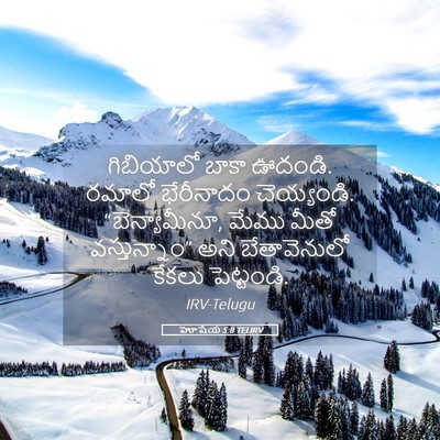 Picture 05 - హోషేయ 5:8 TELIRV - గిబియాలో బాకా - Bible Verse Picture