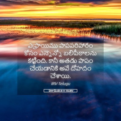 Picture 05 - హోషేయ 8:11 TELIRV - ఎఫ్రాయిము - Bible Verse Picture