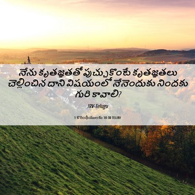 Picture 06 - 1 కొరింథీయులకు 10:30 TELIRV - నేను కృతజ్ఞతతో - Bible Verse Picture