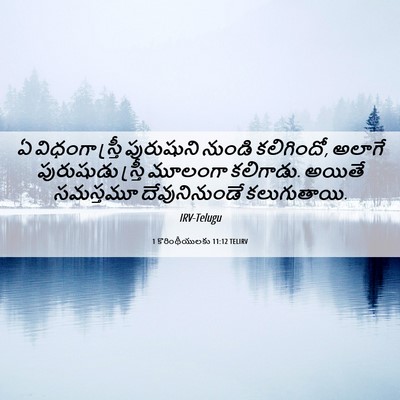 Picture 06 - 1 కొరింథీయులకు 11:12 TELIRV - ఏ విధంగా స్త్రీ - Bible Verse Picture