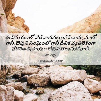Picture 06 - 1 కొరింథీయులకు 11:16 TELIRV - ఈ విషయంలో వేరే - Bible Verse Picture