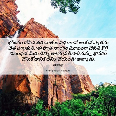 Picture 06 - 1 కొరింథీయులకు 11:25 TELIRV - భోజనం చేసిన - Bible Verse Picture