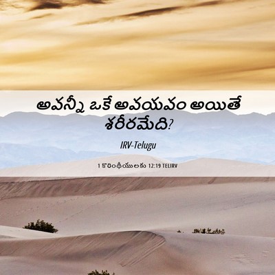 Picture 06 - 1 కొరింథీయులకు 12:19 TELIRV - అవన్నీ ఒకే అవయవం - Bible Verse Picture