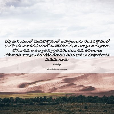 Picture 06 - 1 కొరింథీయులకు 12:28 TELIRV - దేవుడు సంఘంలో - Bible Verse Picture