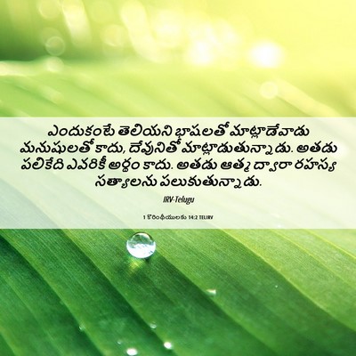 Picture 06 - 1 కొరింథీయులకు 14:2 TELIRV - ఎందుకంటే తెలియని - Bible Verse Picture