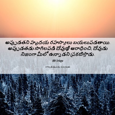 Picture 06 - 1 కొరింథీయులకు 14:25 TELIRV - అప్పుడతని హృదయ - Bible Verse Picture