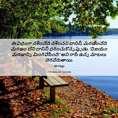 Picture 06 - 1 కొరింథీయులకు 15:54 TELIRV - ఈ విధంగా నశించేది - Bible Verse Picture
