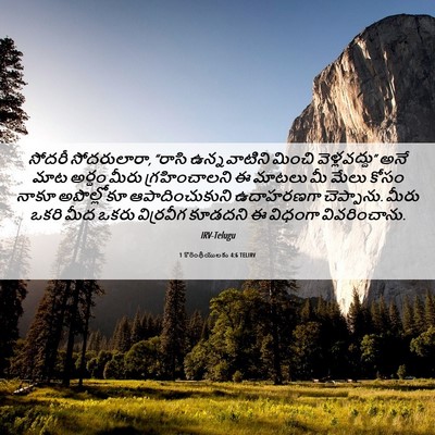 Picture 06 - 1 కొరింథీయులకు 4:6 TELIRV - సోదరీ సోదరులారా, - Bible Verse Picture