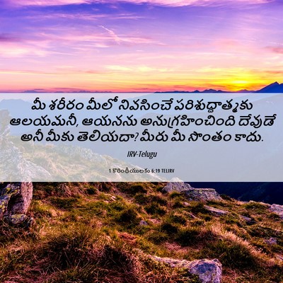 Picture 06 - 1 కొరింథీయులకు 6:19 TELIRV - మీ శరీరం మీలో - Bible Verse Picture