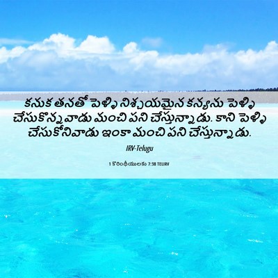 Picture 06 - 1 కొరింథీయులకు 7:38 TELIRV - కనుక తనతో పెళ్ళి - Bible Verse Picture