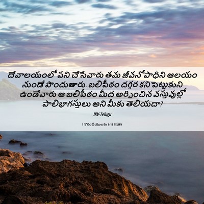Picture 06 - 1 కొరింథీయులకు 9:13 TELIRV - దేవాలయంలో పని - Bible Verse Picture