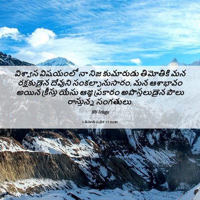 Picture 06 - 1 తిమోతి పత్రిక 1:1 TELIRV - విశ్వాస విషయంలో - Bible Verse Picture