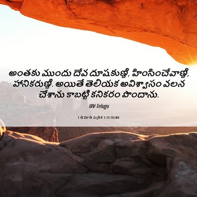 Picture 06 - 1 తిమోతి పత్రిక 1:13 TELIRV - అంతకు ముందు దేవ - Bible Verse Picture