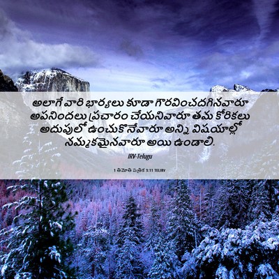 Picture 06 - 1 తిమోతి పత్రిక 3:11 TELIRV - అలాగే వారి - Bible Verse Picture