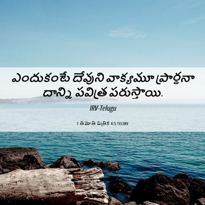 Picture 06 - 1 తిమోతి పత్రిక 4:5 TELIRV - ఎందుకంటే దేవుని - Bible Verse Picture