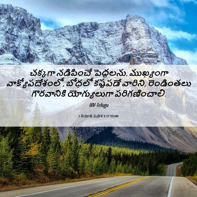 Picture 06 - 1 తిమోతి పత్రిక 5:17 TELIRV - చక్కగా నడిపించే - Bible Verse Picture