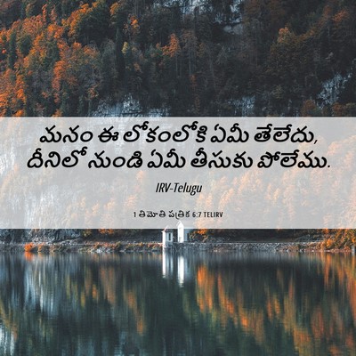 Picture 06 - 1 తిమోతి పత్రిక 6:7 TELIRV - మనం ఈ లోకంలోకి ఏమీ - Bible Verse Picture