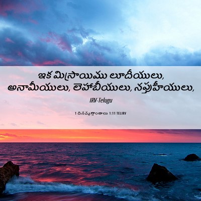 Picture 06 - 1 దినవృత్తాంతాలు 1:11 TELIRV - ఇక మిస్రాయిము - Bible Verse Picture