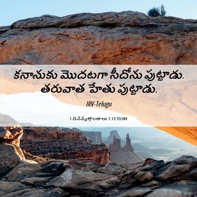 Picture 06 - 1 దినవృత్తాంతాలు 1:13 TELIRV - కనానుకు మొదటగా - Bible Verse Picture