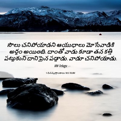 Picture 06 - 1 దినవృత్తాంతాలు 10:5 TELIRV - సౌలు చనిపోయాడని - Bible Verse Picture