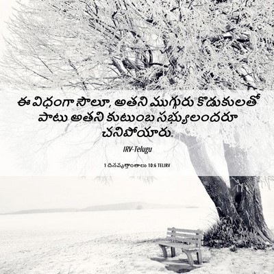 Picture 06 - 1 దినవృత్తాంతాలు 10:6 TELIRV - ఈ విధంగా సౌలూ, అతని - Bible Verse Picture