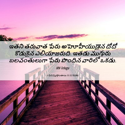 Picture 06 - 1 దినవృత్తాంతాలు 11:12 TELIRV - ఇతని తరువాత పేరు - Bible Verse Picture