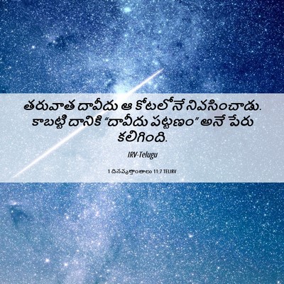 Picture 06 - 1 దినవృత్తాంతాలు 11:7 TELIRV - తరువాత దావీదు ఆ - Bible Verse Picture