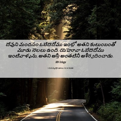 Picture 06 - 1 దినవృత్తాంతాలు 13:14 TELIRV - దేవుని మందసం - Bible Verse Picture