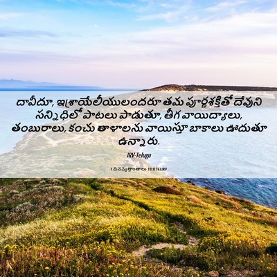 Picture 06 - 1 దినవృత్తాంతాలు 13:8 TELIRV - దావీదూ, - Bible Verse Picture