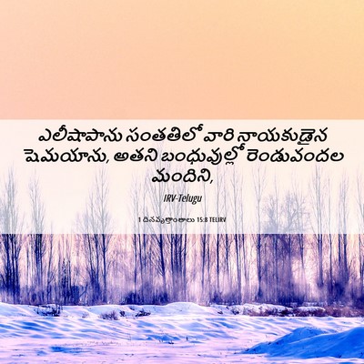 Picture 06 - 1 దినవృత్తాంతాలు 15:8 TELIRV - ఎలీషాపాను సంతతిలో - Bible Verse Picture