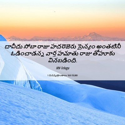 Picture 06 - 1 దినవృత్తాంతాలు 18:9 TELIRV - దావీదు సోబా రాజు - Bible Verse Picture