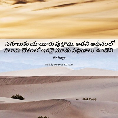 Picture 06 - 1 దినవృత్తాంతాలు 2:22 TELIRV - సెగూబుకు యాయీరు - Bible Verse Picture