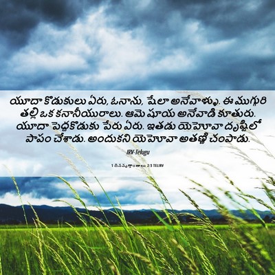 Picture 06 - 1 దినవృత్తాంతాలు 2:3 TELIRV - యూదా కొడుకులు ఏరు, - Bible Verse Picture