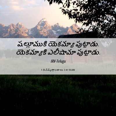 Picture 06 - 1 దినవృత్తాంతాలు 2:41 TELIRV - షల్లూముకి యెకమ్యా - Bible Verse Picture
