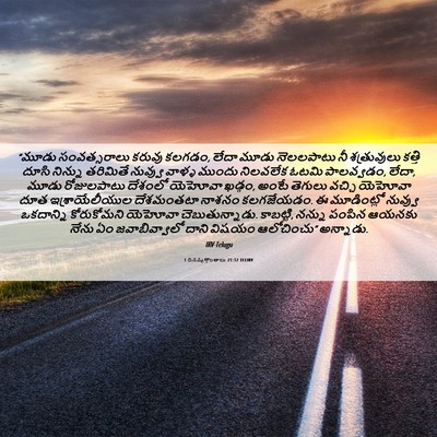 Picture 06 - 1 దినవృత్తాంతాలు 21:12 TELIRV - “మూడు సంవత్సరాలు - Bible Verse Picture