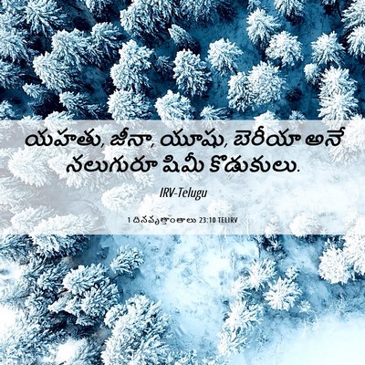 Picture 06 - 1 దినవృత్తాంతాలు 23:10 TELIRV - యహతు, జీనా, యూషు, - Bible Verse Picture