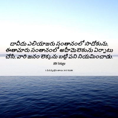 Picture 06 - 1 దినవృత్తాంతాలు 24:3 TELIRV - దావీదు ఎలియాజరు - Bible Verse Picture