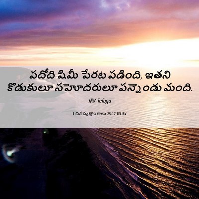 Picture 06 - 1 దినవృత్తాంతాలు 25:17 TELIRV - పదోది షిమీ పేరట - Bible Verse Picture
