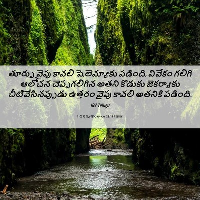 Picture 06 - 1 దినవృత్తాంతాలు 26:14 TELIRV - తూర్పు వైపు కావలి - Bible Verse Picture