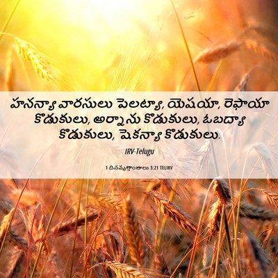 Picture 06 - 1 దినవృత్తాంతాలు 3:21 TELIRV - హనన్యా వారసులు - Bible Verse Picture