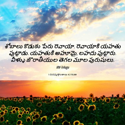 Picture 06 - 1 దినవృత్తాంతాలు 4:2 TELIRV - శోబాలు కొడుకు - Bible Verse Picture