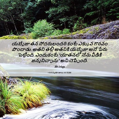 Picture 06 - 1 దినవృత్తాంతాలు 4:9 TELIRV - యబ్బేజు తన - Bible Verse Picture
