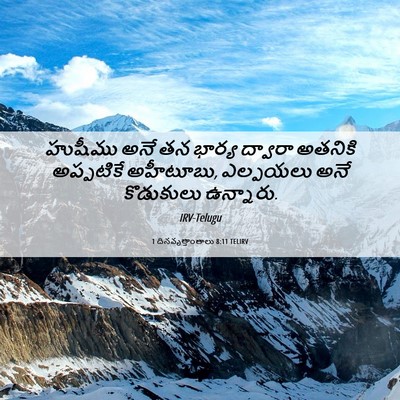 Picture 06 - 1 దినవృత్తాంతాలు 8:11 TELIRV - హుషీము అనే తన - Bible Verse Picture
