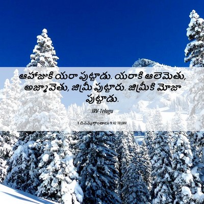 Picture 06 - 1 దినవృత్తాంతాలు 9:42 TELIRV - ఆహాజుకి యరా - Bible Verse Picture