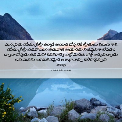 Picture 06 - 1 పేతురు పత్రిక 1:3 TELIRV - మన ప్రభు యేసు - Bible Verse Picture