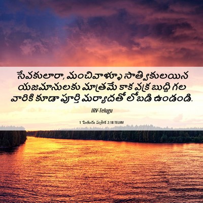 Picture 06 - 1 పేతురు పత్రిక 2:18 TELIRV - సేవకులారా, - Bible Verse Picture